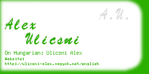 alex ulicsni business card